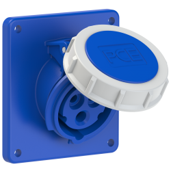 Gniazdo tablicowe skośne 16A 3P 230V /80x97/ niebieskie IP67 POWER TWIST 4132-6