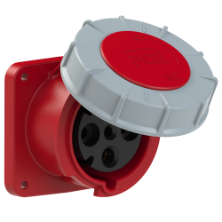 Gniazdo tablicowe 63A 4P 400V /100x100/ czerwone IP67 POWER TWIST 334-6