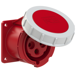 Gniazdo tablicowe 32A 4P 400V /75x75/ czerwone IP67 POWER TWIST 3242-6