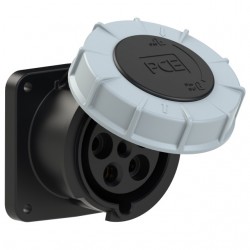 Gniazdo tablicowe 63A 5P 500V /100x100/ czarne IP67 POWER TWIST 335-7
