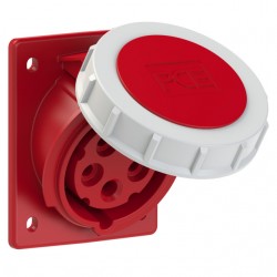 Gniazdo tablicowe skośne 16A 5P 400V /80x97/ czerwone IP67 4152-6F78