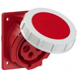 Gniazdo tablicowe skośne 32A 4P 400V /80x97/ czerwone IP67 4242-6f78