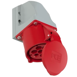 Gniazdo stałe 32A 7P 400V czerwone IP44 127-6V