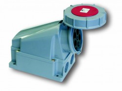 Gniazdo stałe 63A 5P 400V czerwone IP67 (bez dławnicy) POWER TWIST 135-6