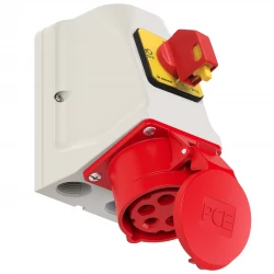 Gniazdo KOMBI z rozłącznikiem 0-1 M25 32A 5P 400V czerwone IP44 925-6w