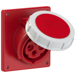 Gniazdo tablicowe skośne 16A 4P 400V czerwone IP67 POWER TWIST 4142-6