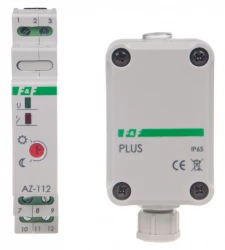 AZ-112 PLUS Automat zmierzchowy na szynę z hermetyczną sondą zewnętrzną IP65 16A 230V 2-1000lx  F&F