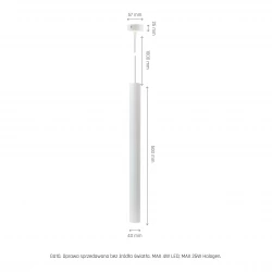 CHLOE SLIM MR11 ZWIESZANA BAZA 250V IP20 40x500+1m kabel BIAŁY regulowany kąt świecenia SLIP005053