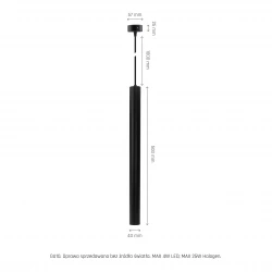 CHLOE SLIM MR11 ZWIESZANA BAZA 250V IP20 40x500+1m kabel CZARNY regulowany kąt świecenia SLIP005054