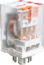 Przekaźnik przemysłowy 3P 10A 24V AC dioda LED+ warystor, do gniazd wtykowych R15-2013-23-5024-WTLV 804405