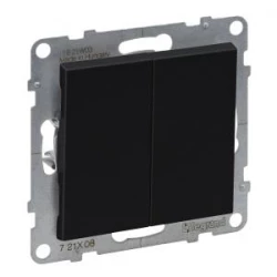 SUNO2 Łącznik schodowy podwójny czarny 10AX 250V zaciski automatyczne 721408