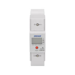 Wskaźnik zużycia energii elektrycznej 1-fazowy , 80A, MID, RS485, dodatkowy wskaźnik, wyjście impulsowe, przycisk RESET, 2 moduły, DIN TH-35mm OR-WE-5