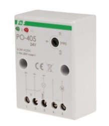 PO-405 24V Przekaźnik czasowy 10A 1sek-15min 24V AC/DC z opóźnionym odpadaniem