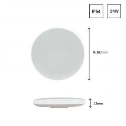 NYMPHEA BLACK & WHITE RINGS 24W CW 230V 115st IP54 IK04 FI320x52 WHITE / BLACK ROUND WITH SENSOR