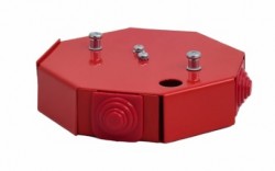 Puszka przeciwpożarowa PIP-1AN B3x2x4 ośmiokątna, E90, z bezpiecznikiem 0,375A, wymiary 115x28x123mm, czerwony 84621606