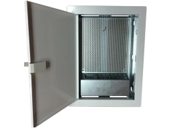 Obudowa / szafka lokalowa, multimedialna 350x250x90, podtynkowa, drzwi perforowane, 1 x gn. elektryczne, 14 x gn. Keystone ALANTEC - ALANTEC
