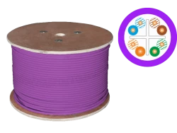 Kabel U/UTP kat.6 LSOH 4x2x23AWG B2ca 500m (FIOLETOWA powłoka) 25 lat gwarancji, badanie jakości  INTERTEK (USA) ALANTEC  - ALANTEC