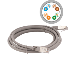 Patch-cord F/UTP kat.5e PVC 3.0m szary ALANTEC - ALANTEC
