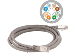 Patch-cord S/FTP kat.6A LSOH 10.0m szary ALANTEC - ALANTEC