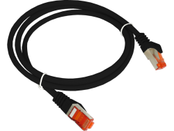 Patch-cord F/UTP kat.6 PVC 1.0m czarny ALANTEC  - ALANTEC