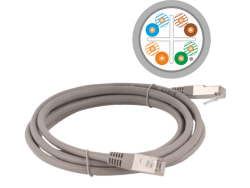 Patch-cord F/UTP kat.6 PVC 1.0m szary ALANTEC - ALANTEC