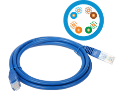 Patch-cord U/UTP kat.5e PVC 1.0m niebieski ALANTEC - ALANTEC