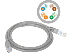 Patch-cord U/UTP kat.5e PVC 1.0m szary ALANTEC - ALANTEC