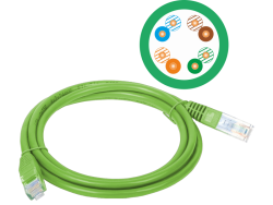 Patch-cord U/UTP kat.5e PVC 5.0m zielony ALANTEC - ALANTEC