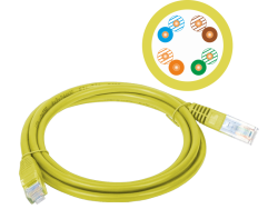 Patch-cord U/UTP kat.5e PVC 5.0m żółty ALANTEC - ALANTEC