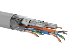 Multi-kabel Q-LANTEC Multimedia 2 x U/UTP kat.5E + 2 x RG6 + 2 x FO G657A1, LSOH, szary 500m  - Q-LANTEC