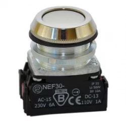Przycisk sterowniczy 30mm biały 1Z z samopowrotem W0-NEF30-K X B