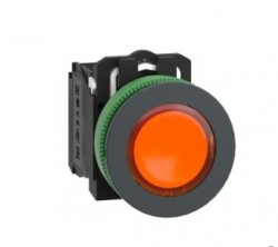 Harmony XB5 Przycisk podświetlany plastik. pomarańczowy fi30 zintegrowana dioda LED 110...120 V AC 1Z + 1R XB5FW35G5