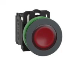 Harmony XB5 Przycisk podświetlany płaski plastik. czerwony fi30 zintegrowana dioda LED 24 V AC/DC 1Z + 1R XB5FW34B5