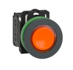 Harmony XB5 Przycisk podświetlany plastik. pomarańczowy fi30 zintegrowana dioda LED 230…240 V AC 1Z + 1R XB5FW35M5