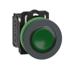 Harmony XB5 Przycisk podświetlany płaski plastik. zielony fi30 zintegrowana dioda LED 230…240 V AC 1Z + 1R XB5FW33M5