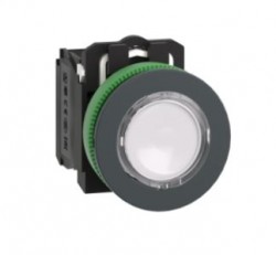 Harmony XB5 Przycisk podświetlany płaski plastik. biały fi30 zintegrowana dioda LED 110...120 V AC 1Z + 1R XB5FW31G5