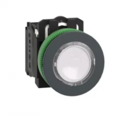 Harmony XB5 Przycisk podświetlany płaski plastik. biały fi30 zintegrowana dioda LED 110...120 V AC 1Z + 1R XB5FW31G5