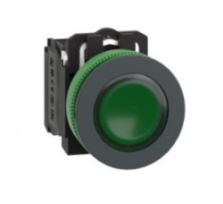 Harmony XB5 Przycisk podświetlany plastik. zielony fi30 zintegrowana dioda LED 110...120 V AC 1Z + 1R XB5FW33G5