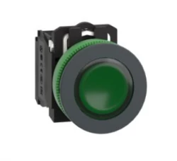 Harmony XB5 Przycisk podświetlany plastik. zielony fi30 zintegrowana dioda LED 110...120 V AC 1Z + 1R XB5FW33G5