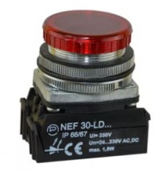 Lampka sygnalizacyjna 30mm czerwona 220-230V AC/DC W0-L-NEF30LP/220V C