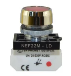Lampka NEF22 metalowa płaska czerwona W0-LD-NEF22MLD C