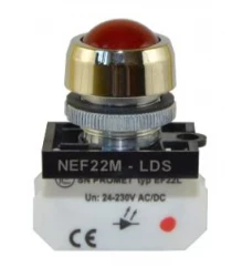 Lampka NEF22 metalowa sferyczna błyskająca czerwona W0-LD-NEF22MLDSB C