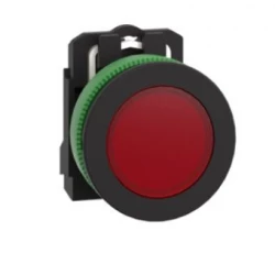 Harmony XB5 Przycisk płaski plastik. czerwony fi30 gładka soczewka zintegrowana dioda LED 230...240 V AC XB5FVM4