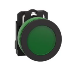 Harmony XB5 Przycisk płaski plastik. zielony fi30 gładka soczewka zintegrowana dioda LED 230…240 V AC XB5FVM3