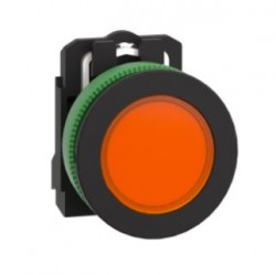 Harmony XB5 Przycisk płaski plastik. pomarańczowy fi30 gładka soczewka zintegrowana dioda LED 110...120 V AC XB5FVG5