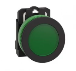 Harmony XB5 Przycisk płaski plastik. zielony fi30 gładka soczewka zintegrowana dioda LED 24 V AC/DC XB5FVB3