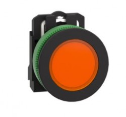 Harmony XB5 Przycisk płaski plastik. pomarańczowy fi30 gładka soczewka zintegrowana dioda LED 24 V AC/DC XB5FVB5