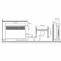 Grzejnik BETA 2000W 39x152 z programatorem Bluetooth wtyczką i wspor. montażowym BETA20-BT-EP