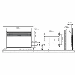 Grzejnik BETA 500W 39x59 z programatorem Bluetooth wtyczką i wspor. montażowym BETA5-BT-EP