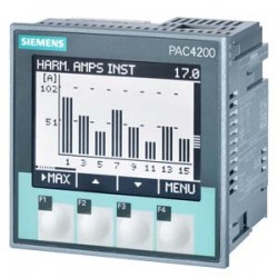 Analizator parametrów sieci z licznikiem pac4200 LCD 22-65VDC vin: max.500/289V 45-65Hz x/1A lub x/5A AC 7KM4211-1BA00-3AA0